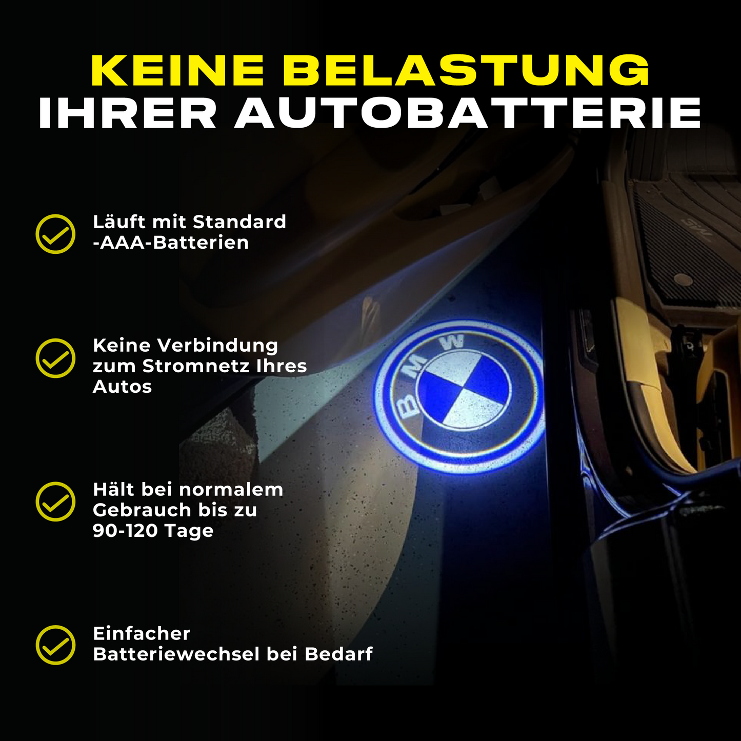 Puddle Lights - Kabelloser Autotürprojektor