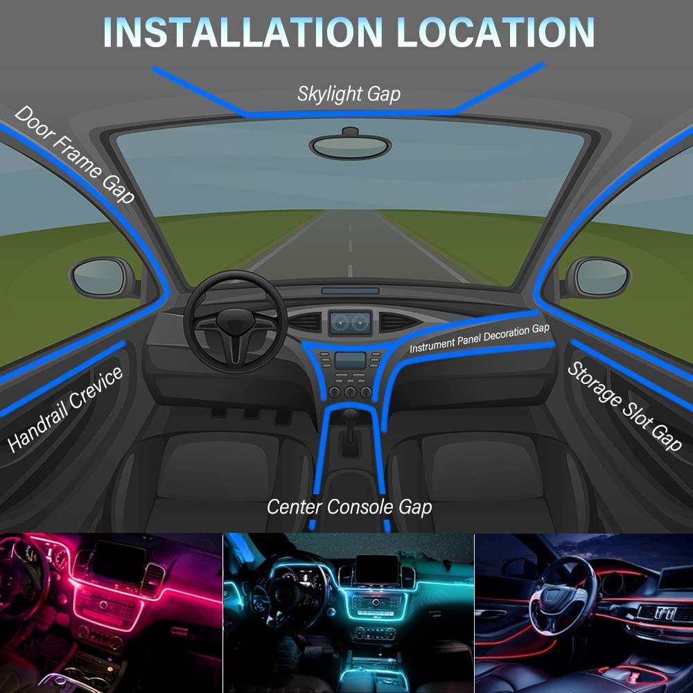 Ambient Lights von BloomCar™ - Mehrfarbig (App-gesteuert)